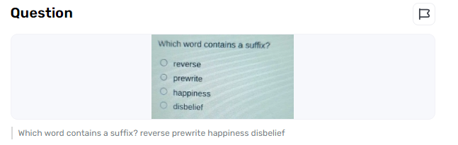 How to Identify a Word with a Suffix Among the Given Options?